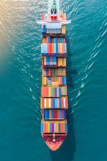 Container Ship Aerial View